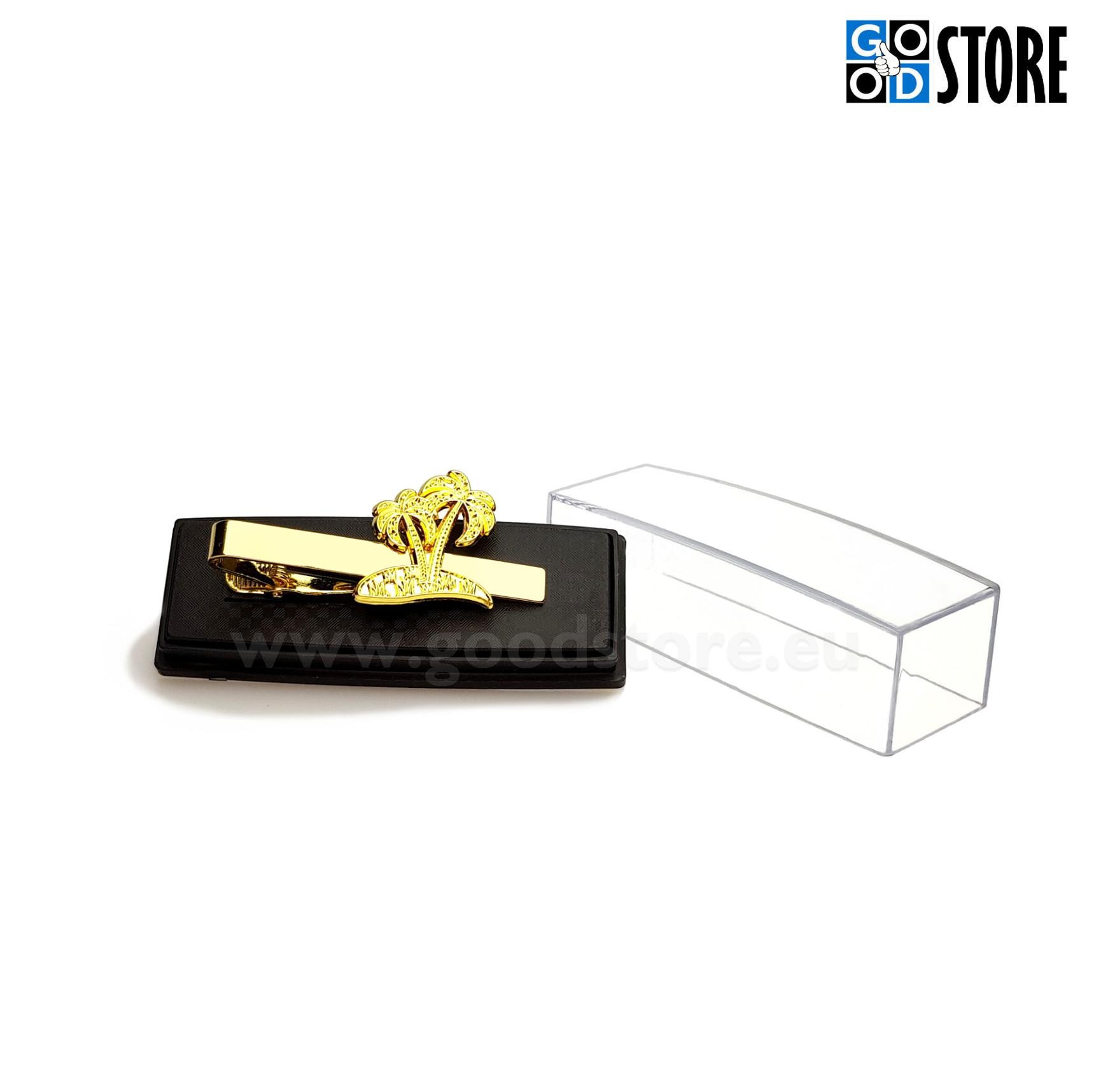 Eksklusiivne lipsunõel palmidega, eritellimus, särav kuldne