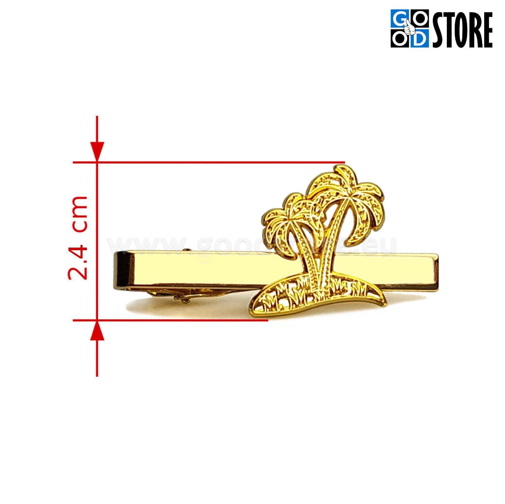 Eksklusiivne lipsunõel palmidega, eritellimus, särav kuldne