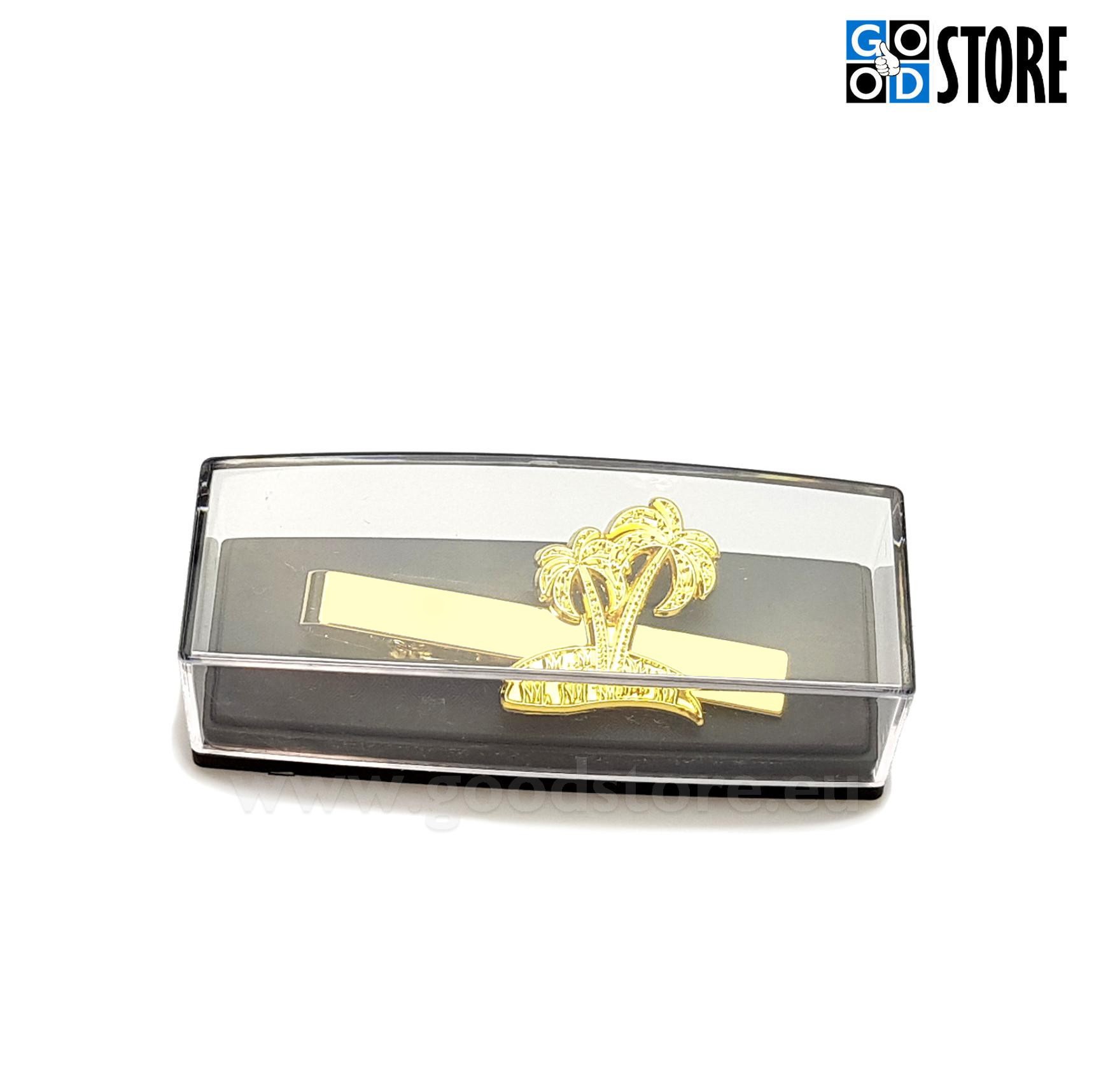 Eksklusiivne lipsunõel palmidega, eritellimus, särav kuldne