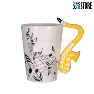 Tass, saksofonikujulise sangaga, keraamiline, stiilne