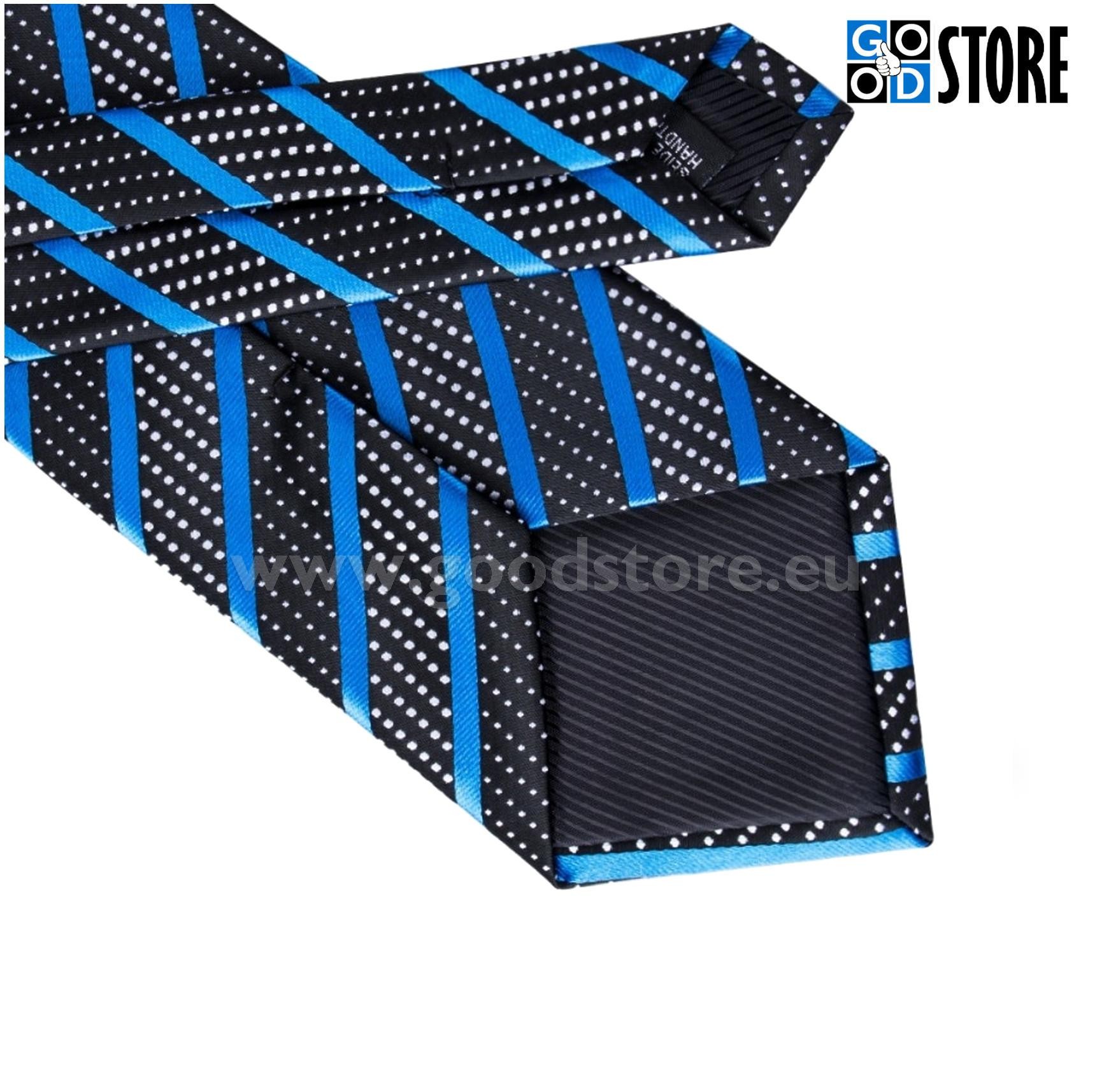 Luksusliku siidlipsu komplekt, esinduslik must harmoneeritud sinisega