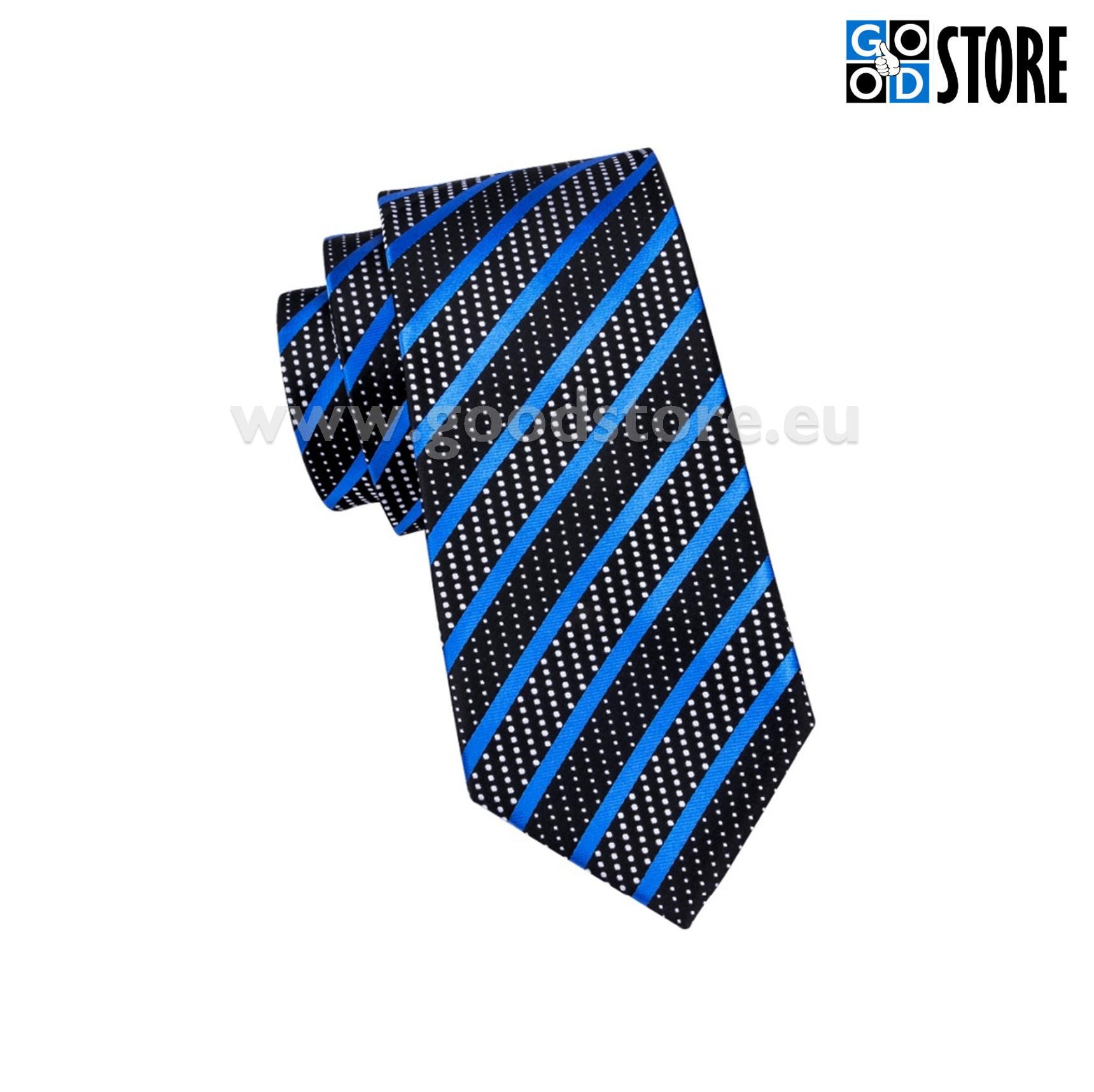 Luksusliku siidlipsu komplekt, esinduslik must harmoneeritud sinisega