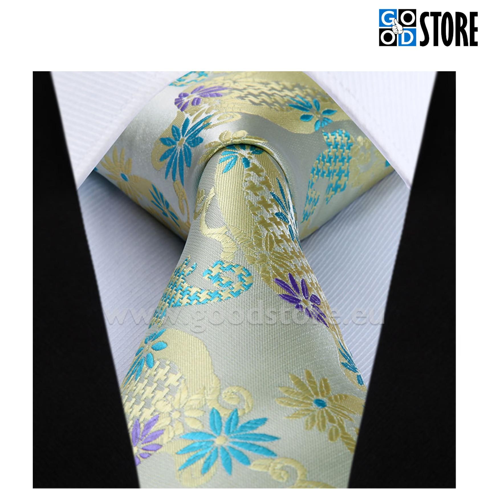 Luksusliku lipsu komplekt, helekollase lillelise mustriga