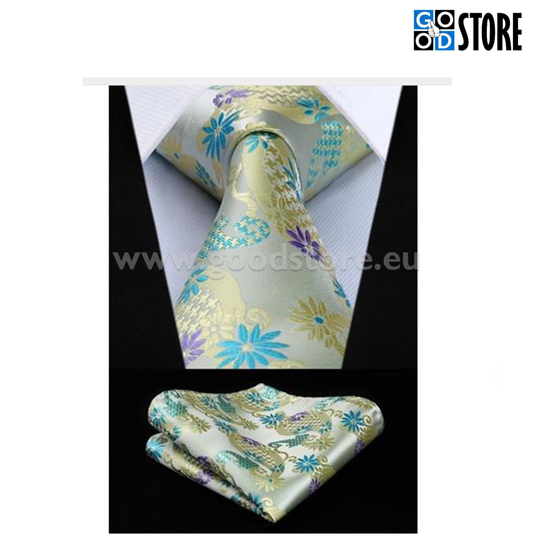 Luksusliku lipsu komplekt, helekollase lillelise mustriga