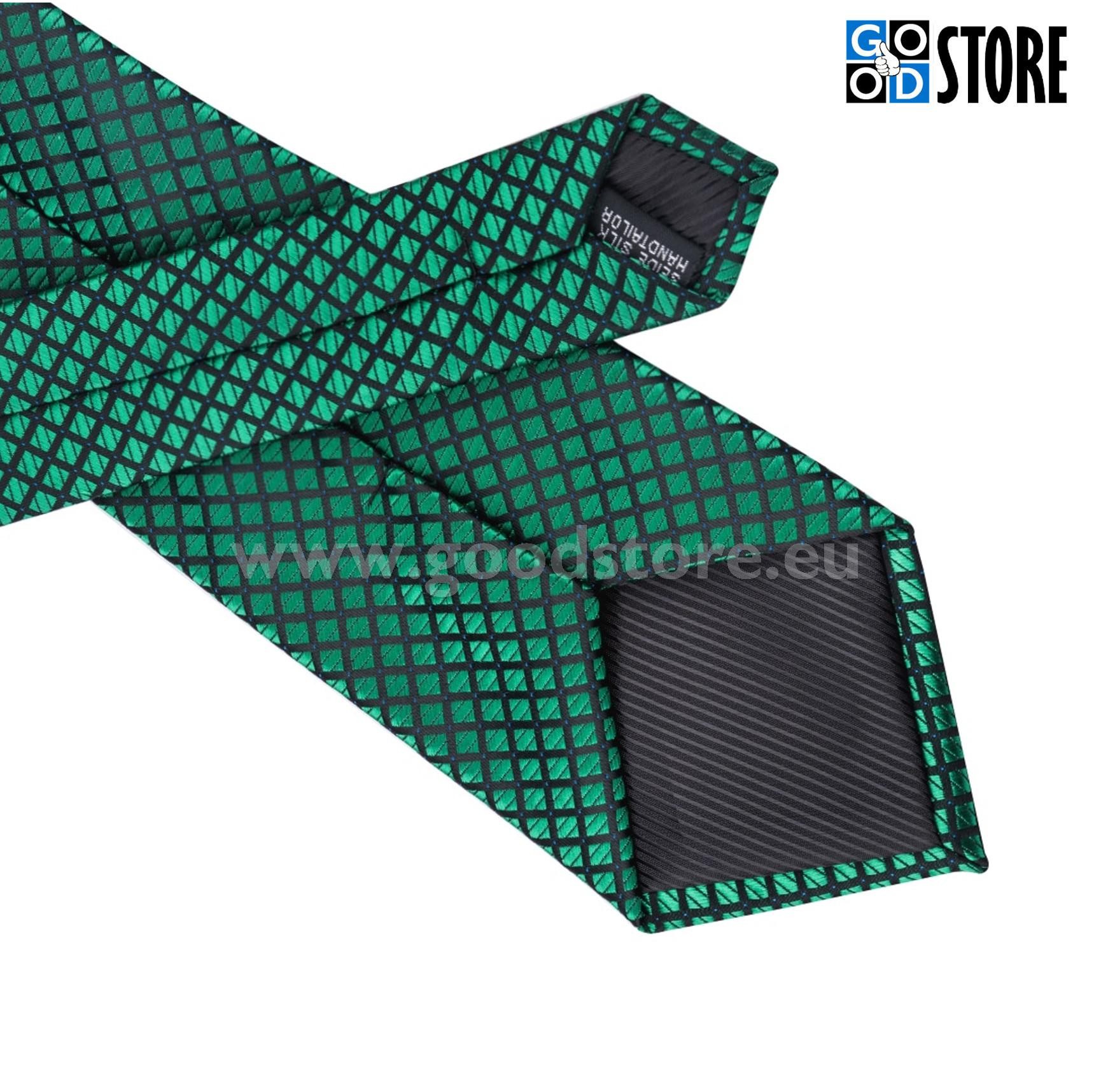 Lipsu komplekt mansetinööpide ja rinnataskurätikuga, kameeleon roheline/must