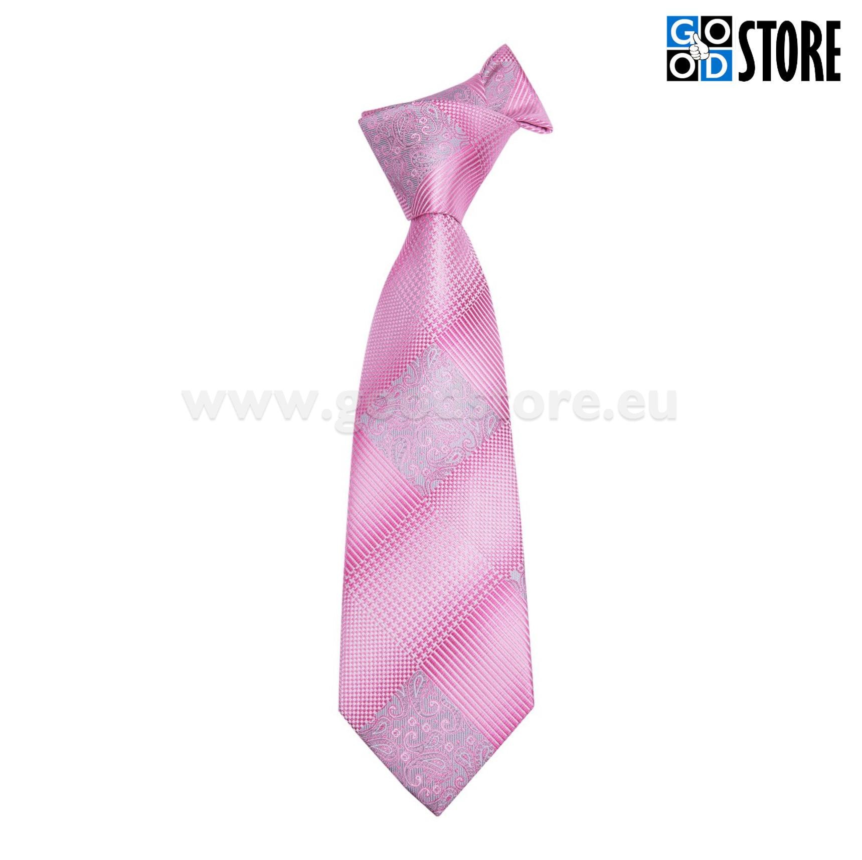 Luksuslik siidlipsu kinkekarp, mansetinööpide ja rinnarätikuga, kevadiselt särav roosa