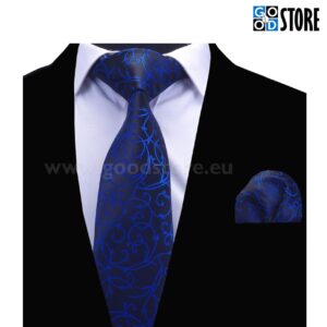 Polüester kangast lipsu komplekt, esinduslik must sinise tikandiga