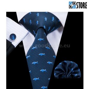 Seotav lips, tikitud ilusate kaladega tumesinine