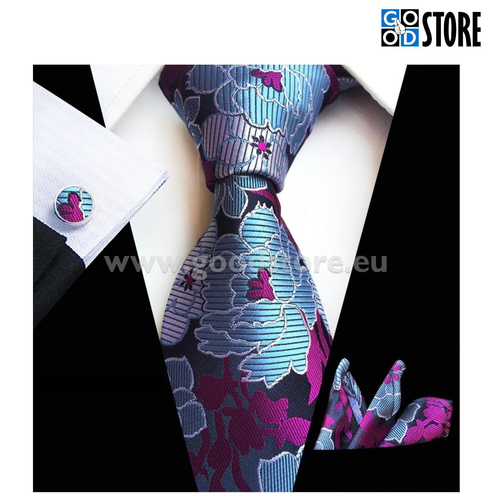 Luksuslik seotava lipsu komplekt, elegantne lilleline