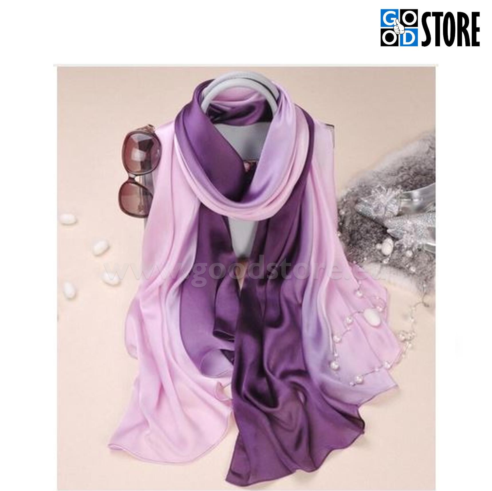 Naiste siidist rätik, 180 x 90cm, kahevärviline