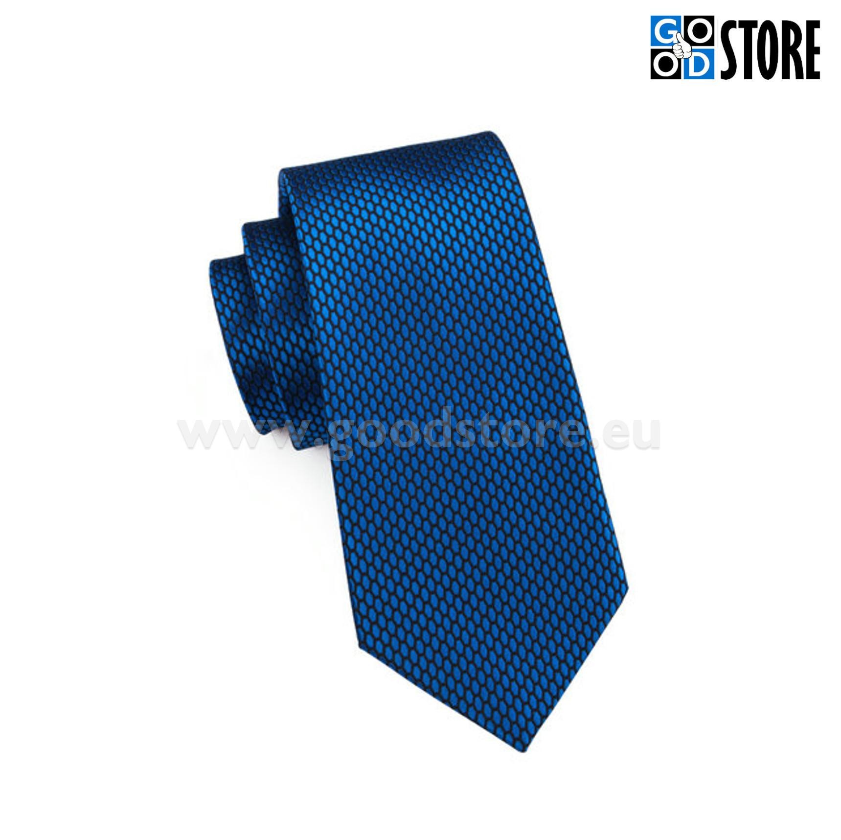 Luksusliku siidlipsu kinkekarp, mansetinööpide ja rinnarätikuga, sinine