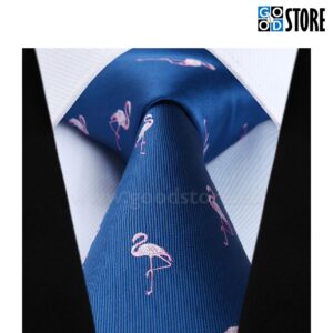 Luksusliku lipsu komplekt, navi sinine tikitud flamingodega