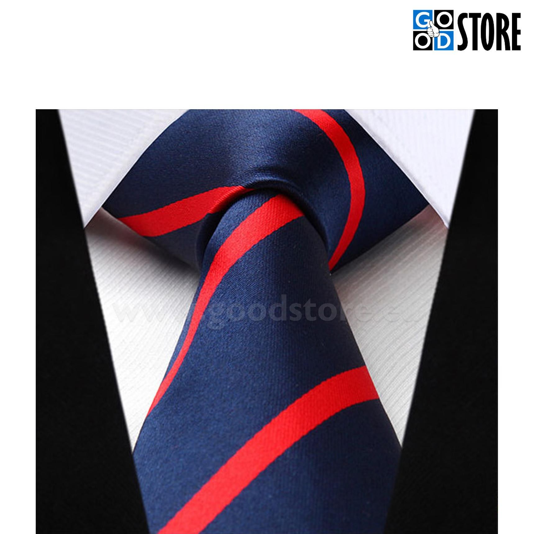 Moodne seotava lipsu komplekt, tumesinise ja punase triibuline