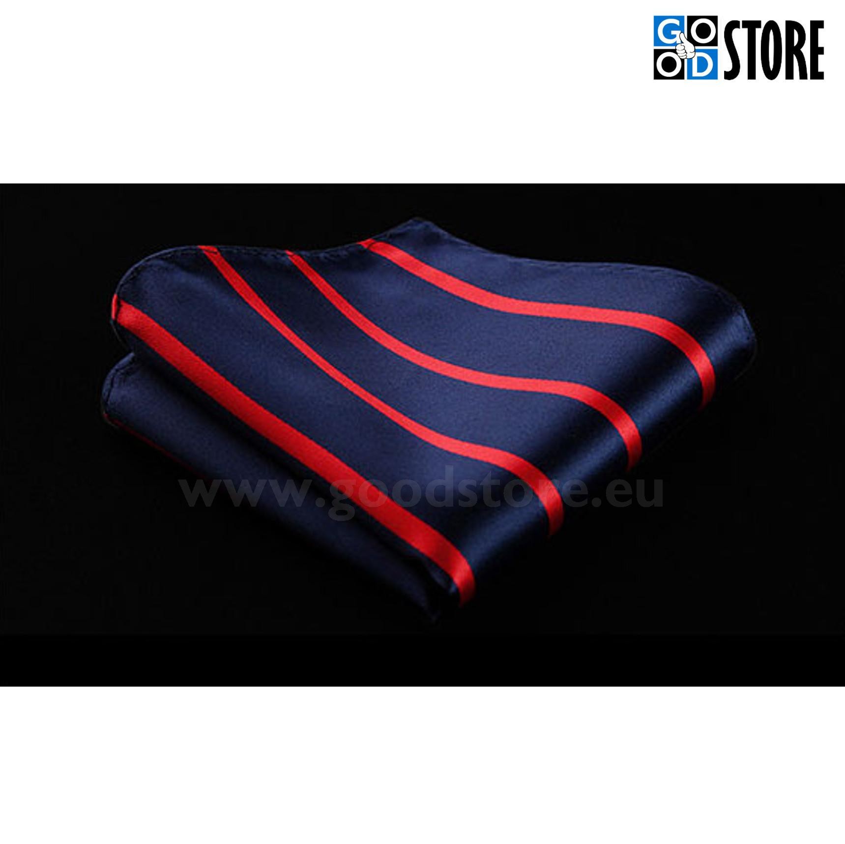 Moodne seotava lipsu komplekt, tumesinise ja punase triibuline