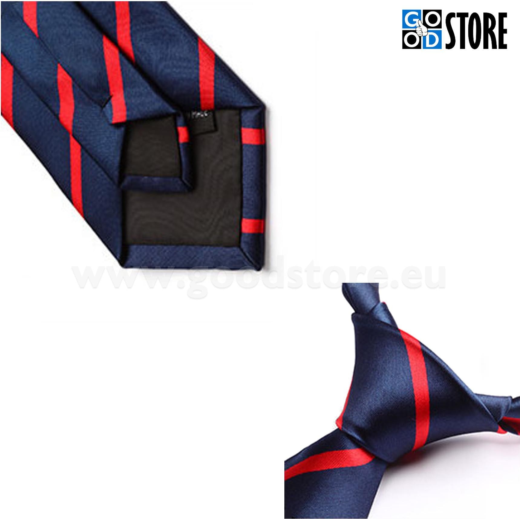 Moodne seotava lipsu komplekt, tumesinise ja punase triibuline