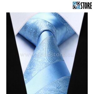 Luksuslik seotava lipsu komplekt, helkiv helesinine