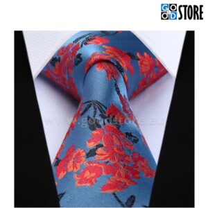 Moodne seotava lipsu komplekt, sinakashall lilledega