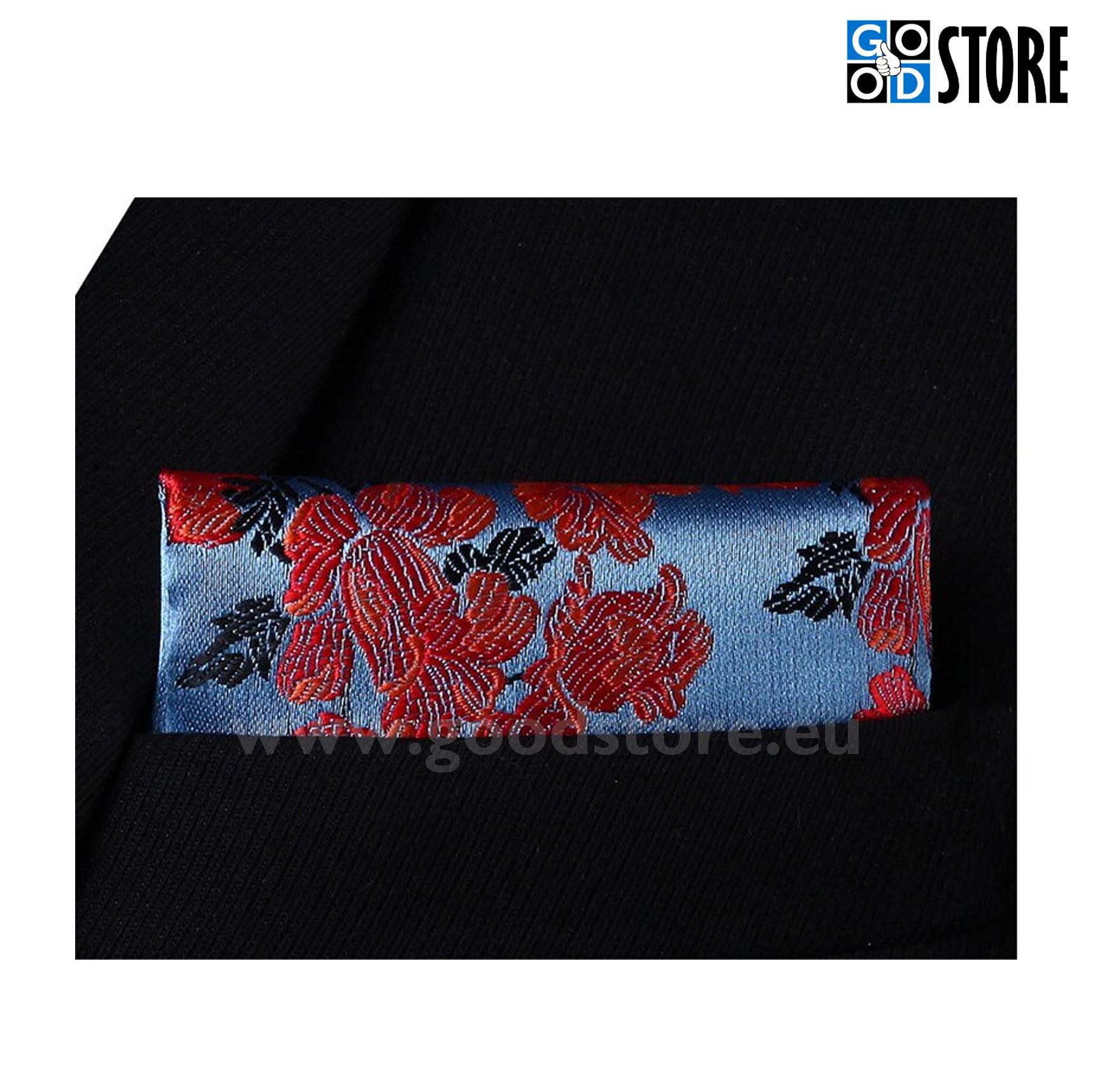 Moodne seotava lipsu komplekt, sinakashall lilledega