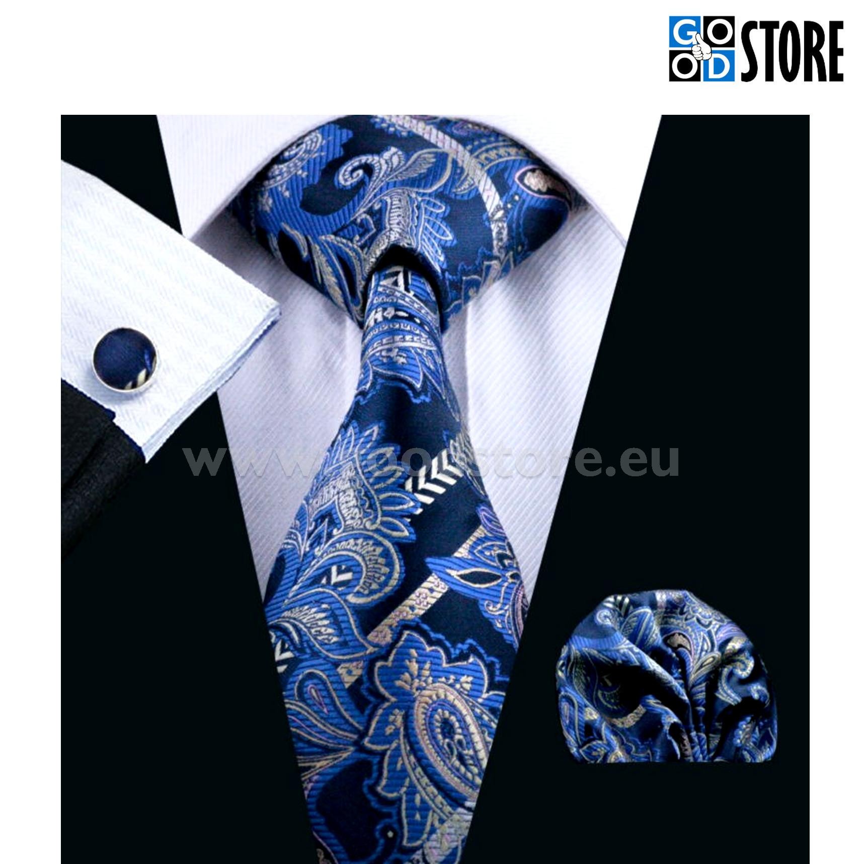 Elegantne lipsu komplekt, kuninglik sinine ja must