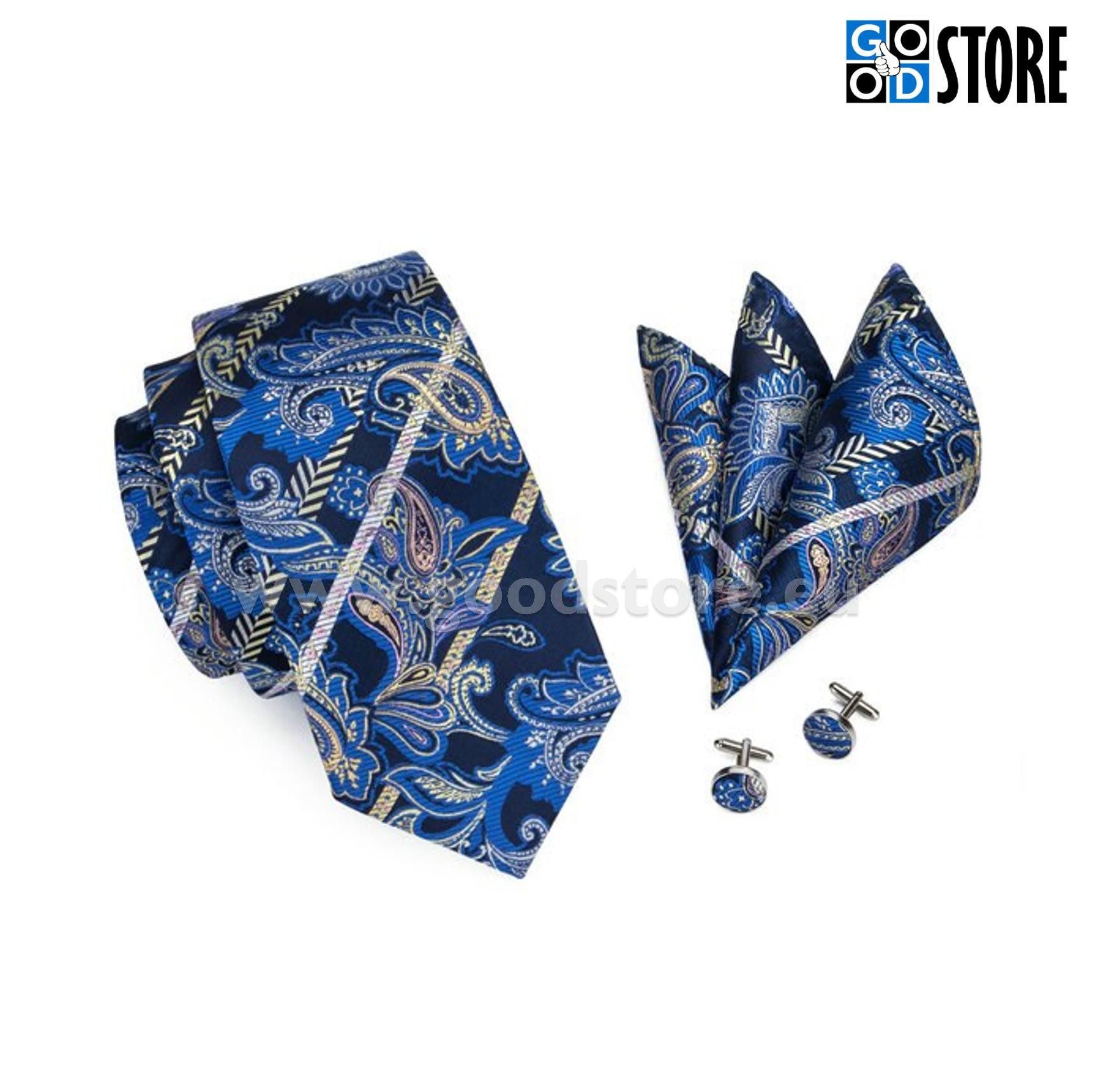 Elegantne lipsu komplekt, kuninglik sinine ja must