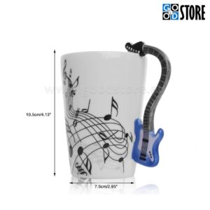 Tass, kitarrikujulise sangaga, keraamiline, stiilne