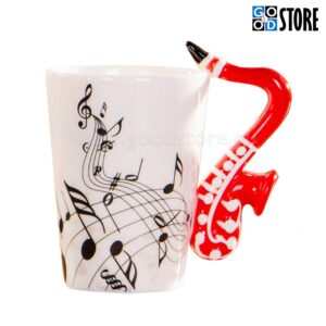 Tass, saksofonikujulise sangaga, keraamiline, stiilne