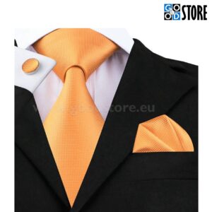 Lipsu komplekt, mansetinööpide ja rinnarätikuga, oranžikas kollane