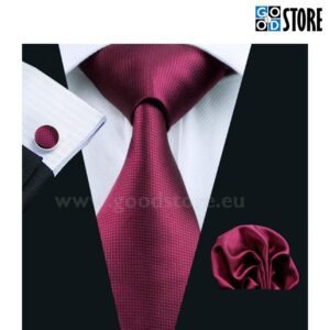 Luksuslik seotava lipsu komplekt, helkiv burgundia punane