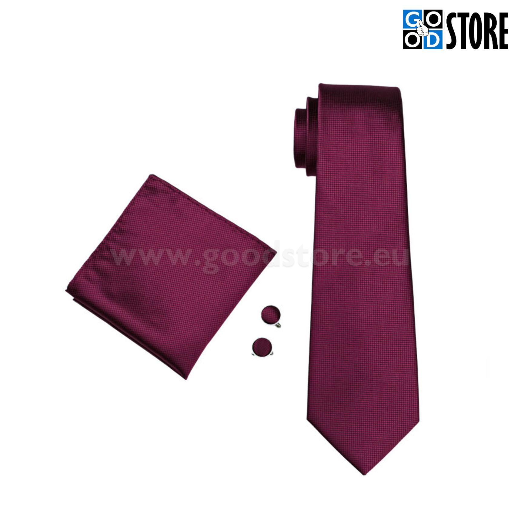 Luksuslik seotava lipsu komplekt, helkiv burgundia punane