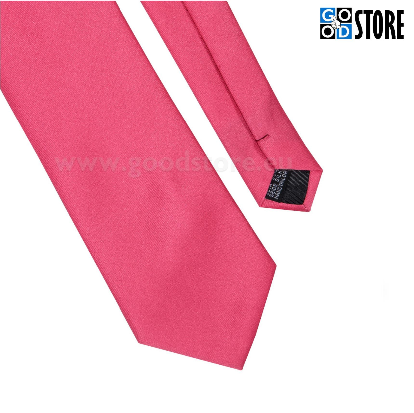 Esinduslik lipsu komplekt, mansetinööpide ja rinnarätikuga, säravroosa