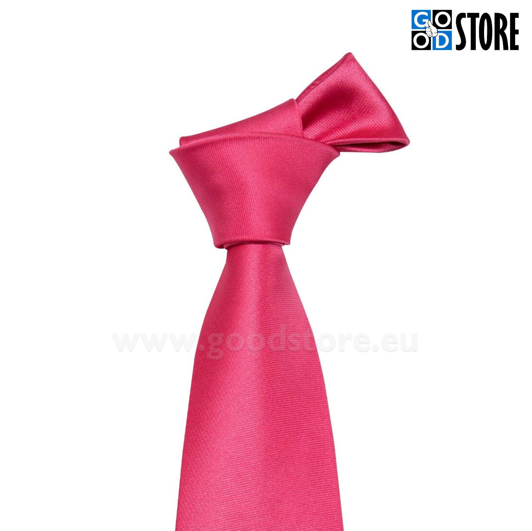 Esinduslik lipsu komplekt, mansetinööpide ja rinnarätikuga, säravroosa