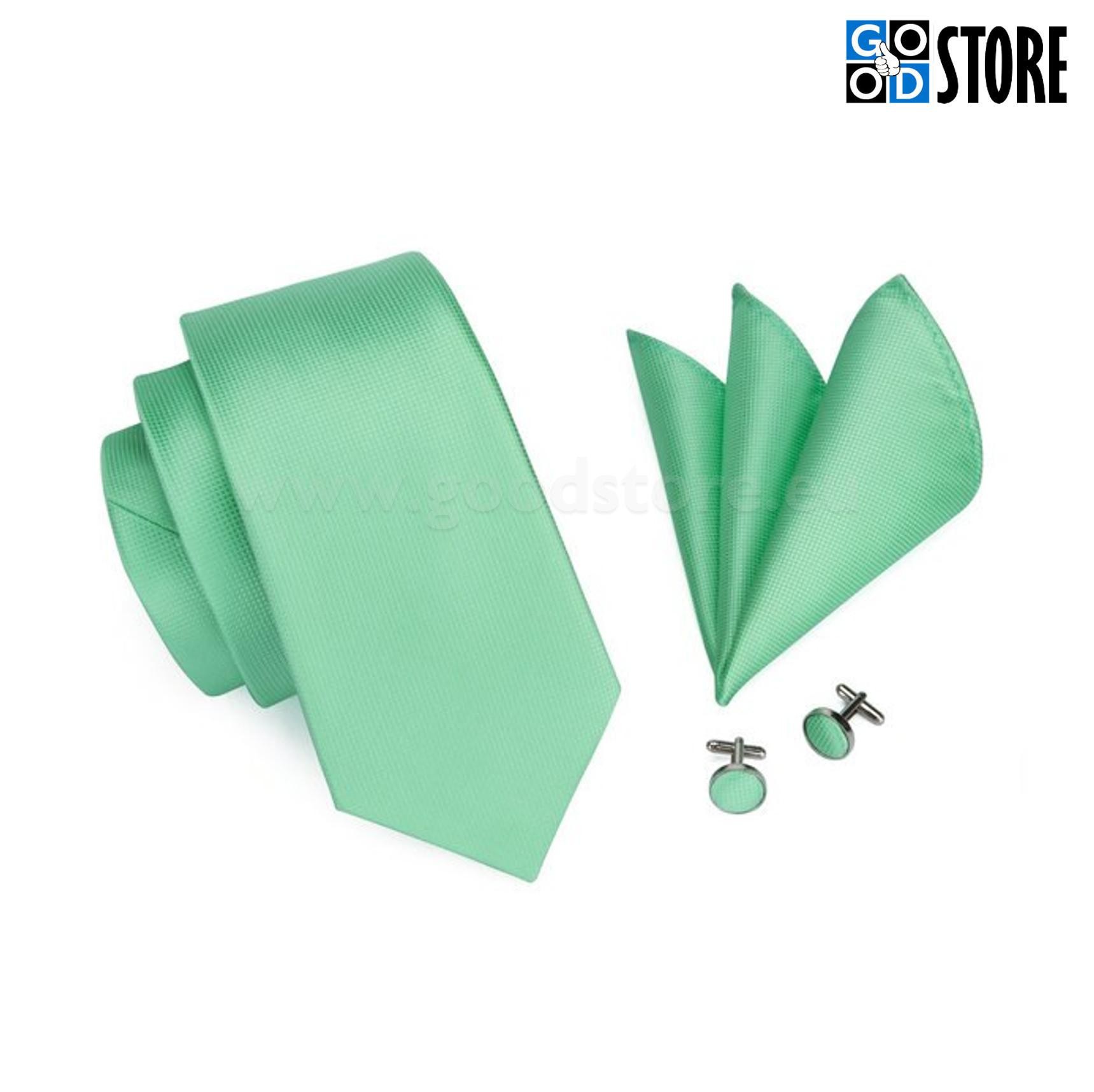 Luksuslik seotava lipsu komplekt, helkiv värske roheline