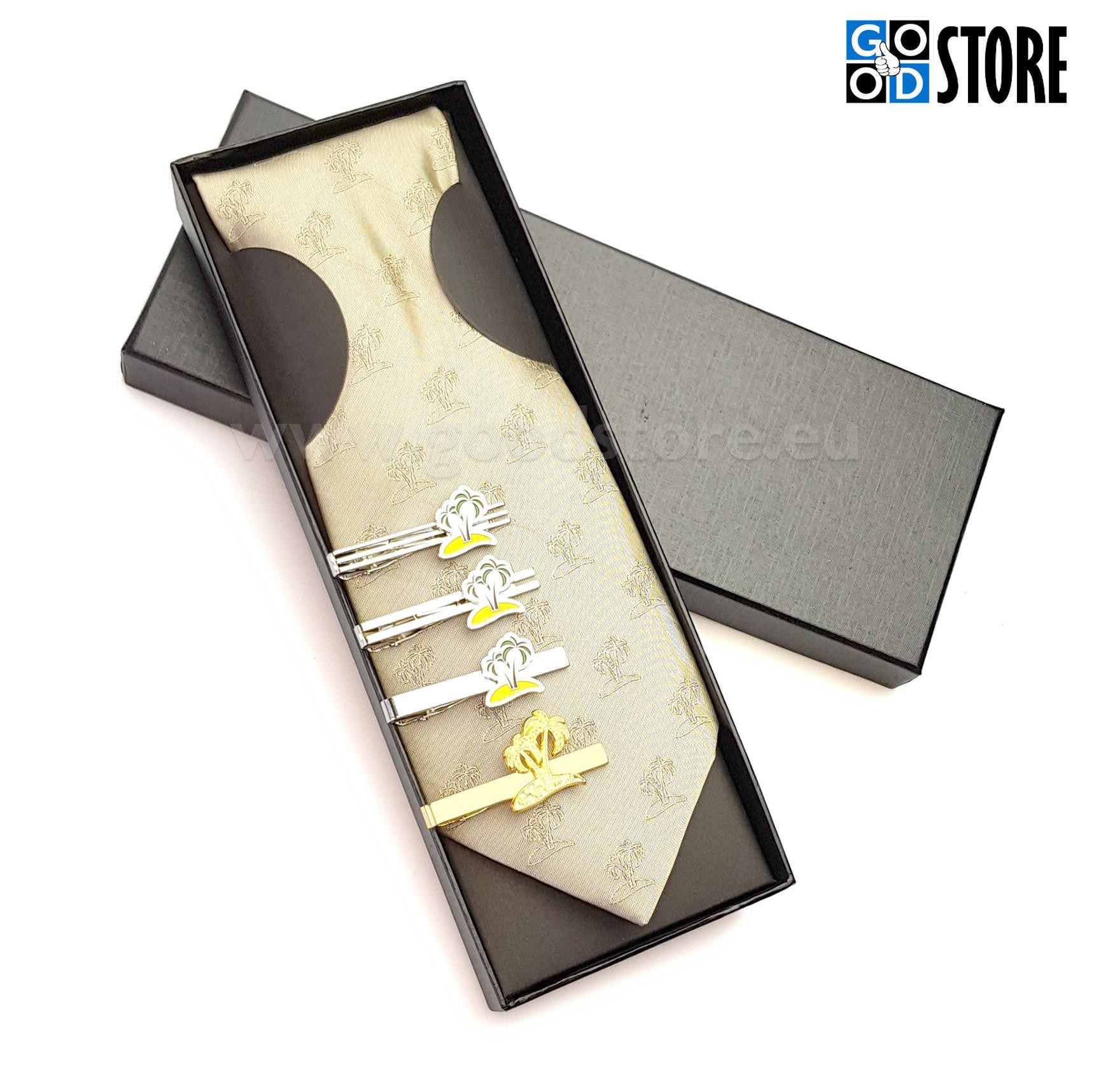 Eksklusiivne seotav lips ja lipsunõel kinkekarbis, "kuus päeva", beež