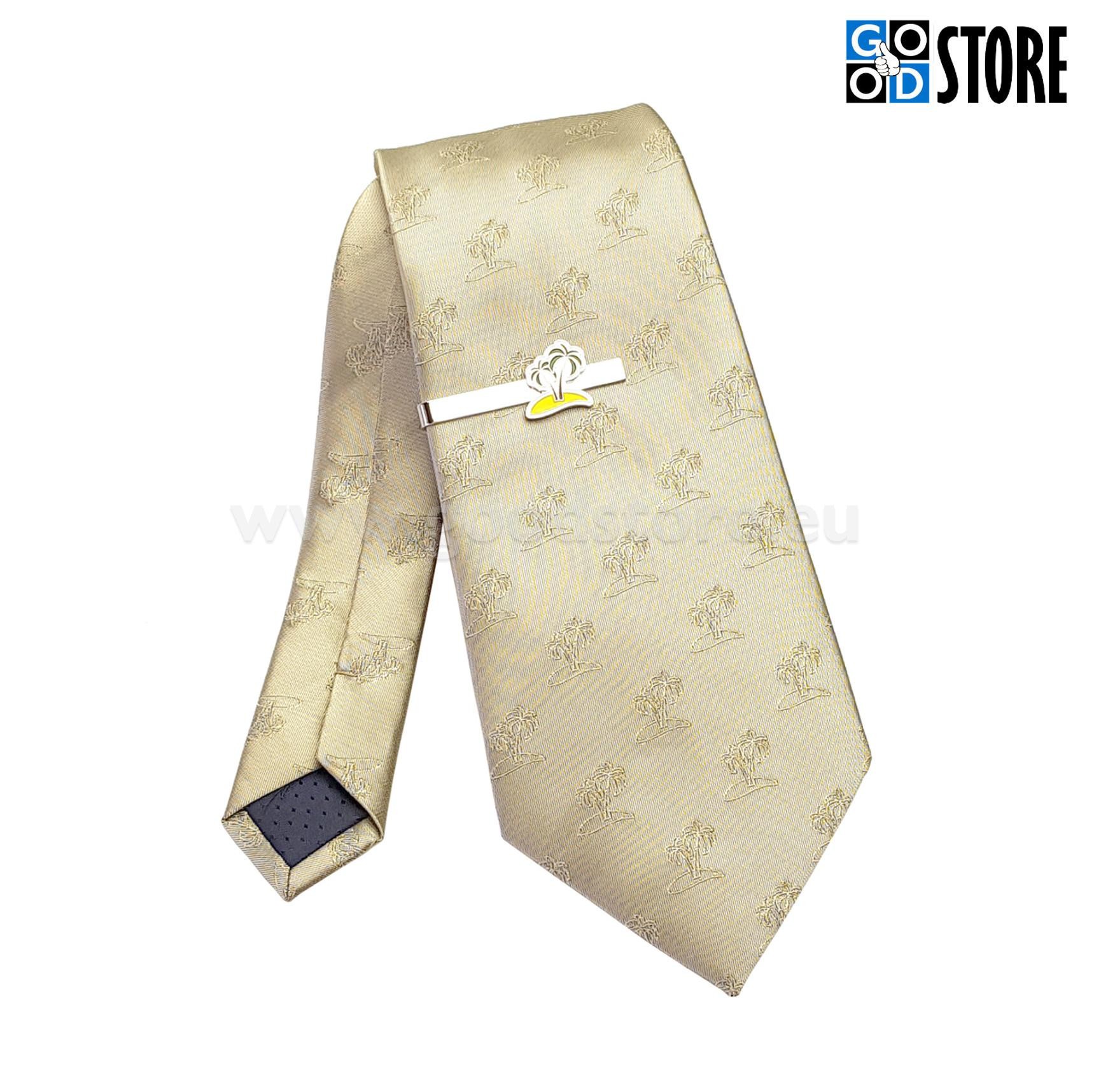 Eksklusiivne seotav lips ja lipsunõel kinkekarbis, "kuus päeva", beež