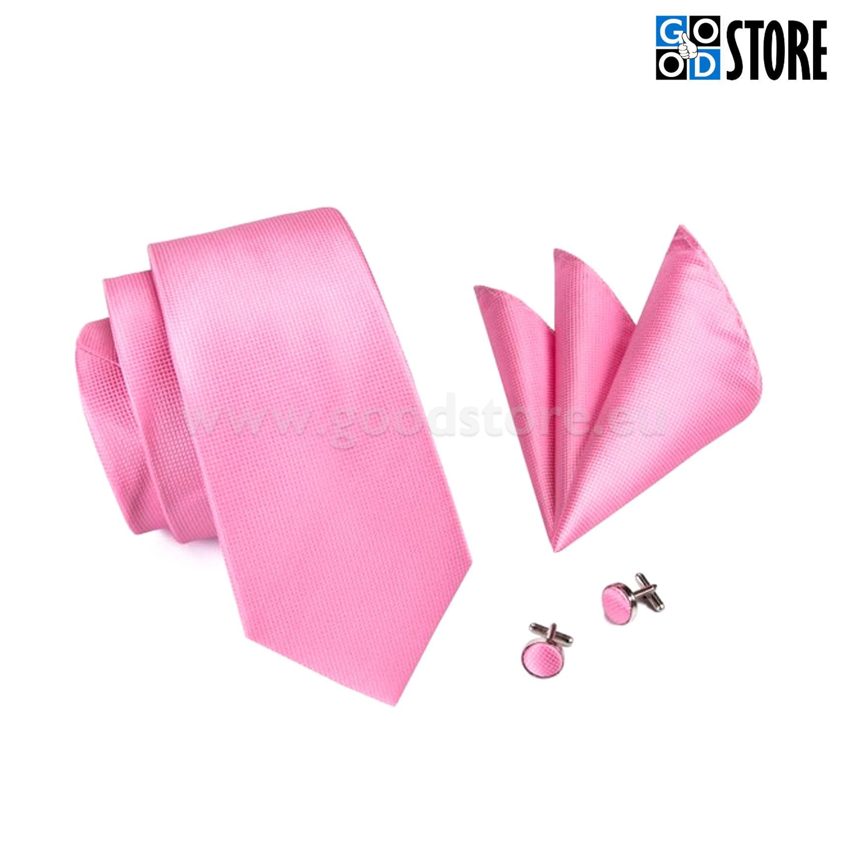 Luksuslik seotava lipsu komplekt, kergelt helkiv roosa