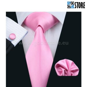 Luksuslik seotava lipsu komplekt, kergelt helkiv roosa