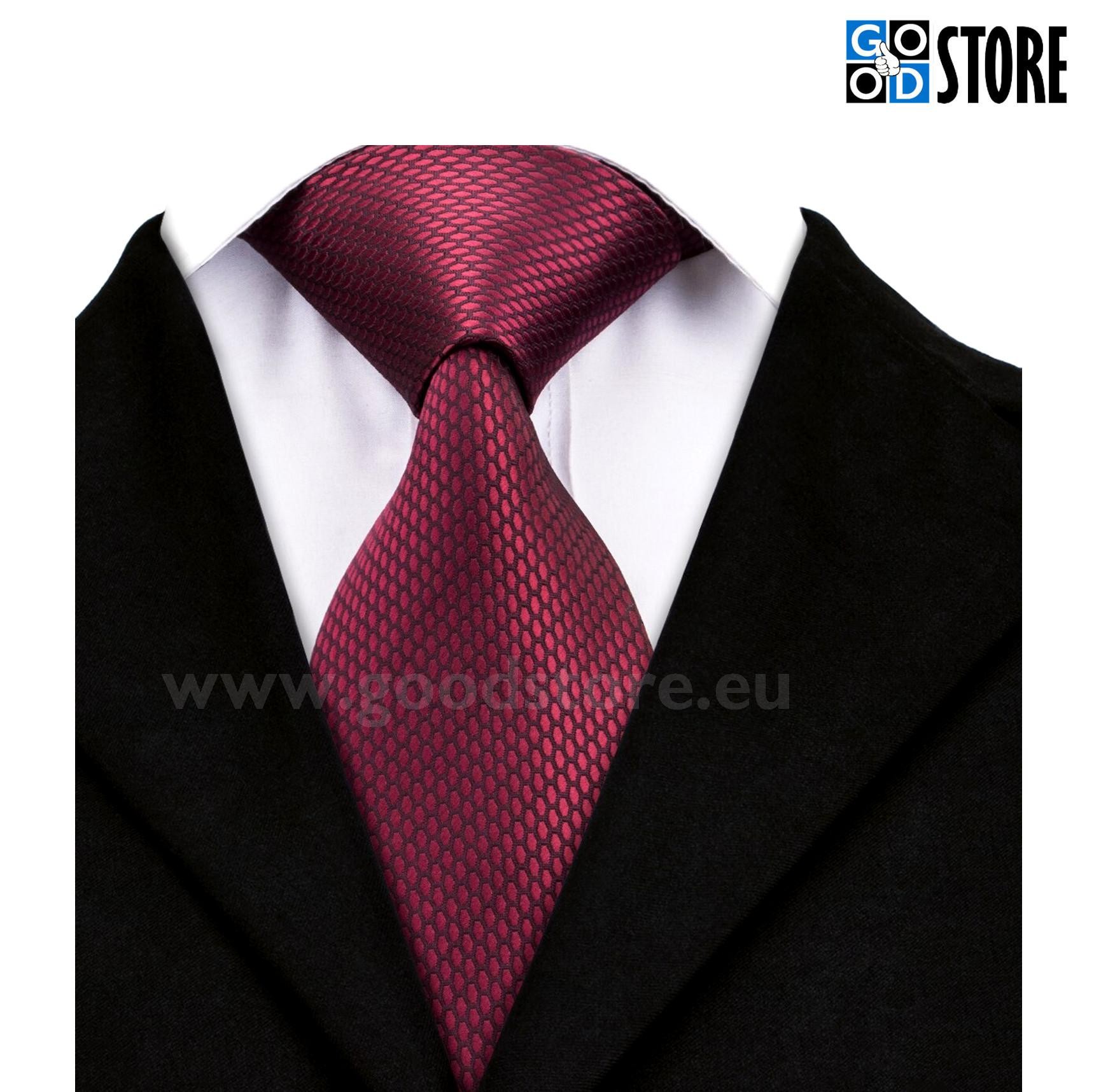 Seotava lipsu luksuslik komplekt mansetinööpide ja rinnataskurätikuga, veini tumepunane