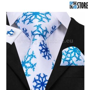 Valge seotava lipsu komplekt, lumehelvestega