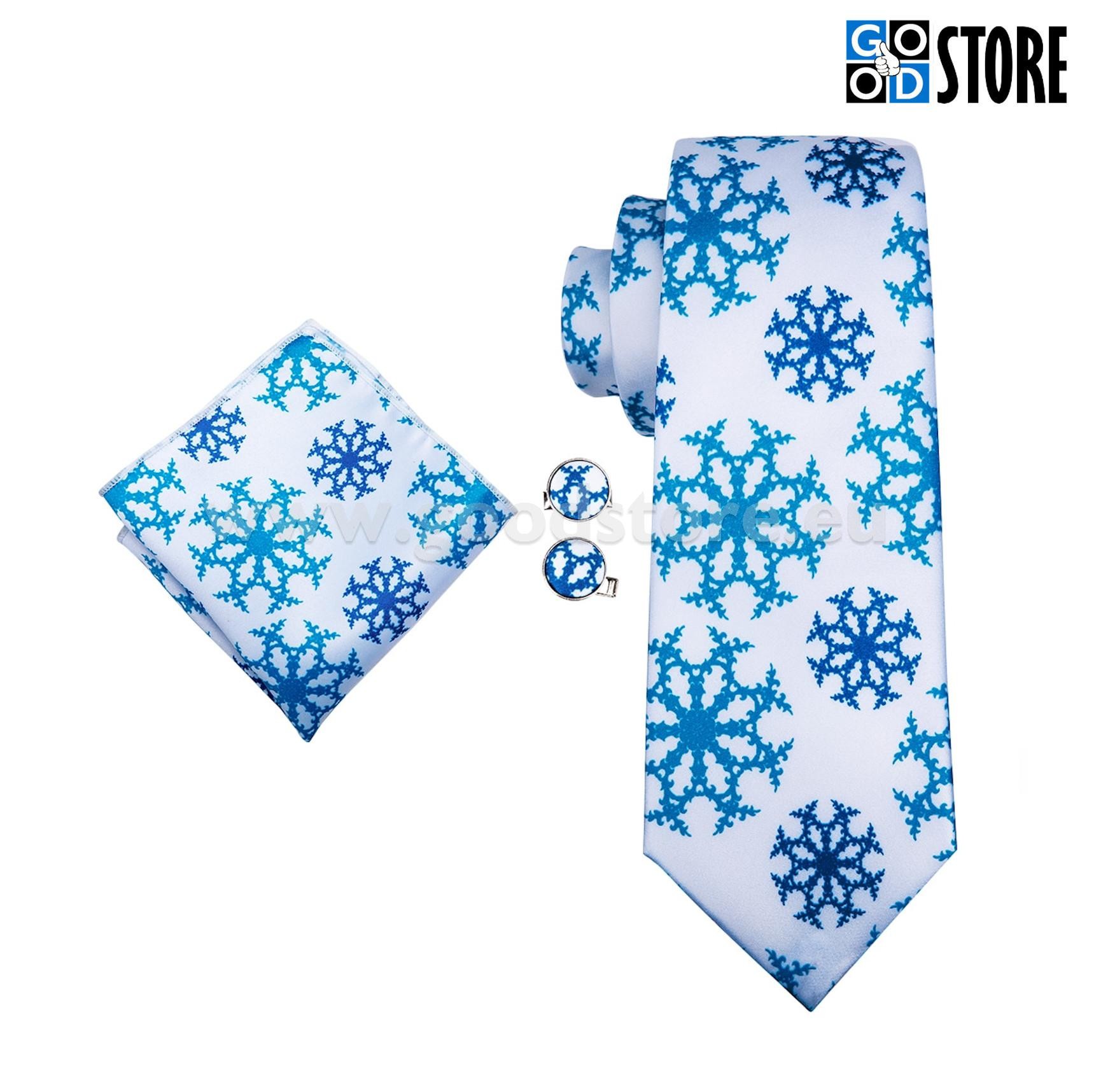 Valge seotava lipsu komplekt, lumehelvestega