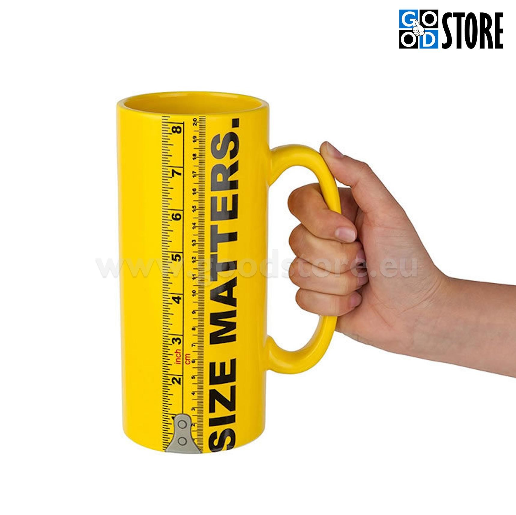 Tass, "Size Matters" sanga ja tollipulgaga, keraamiline, stiilne