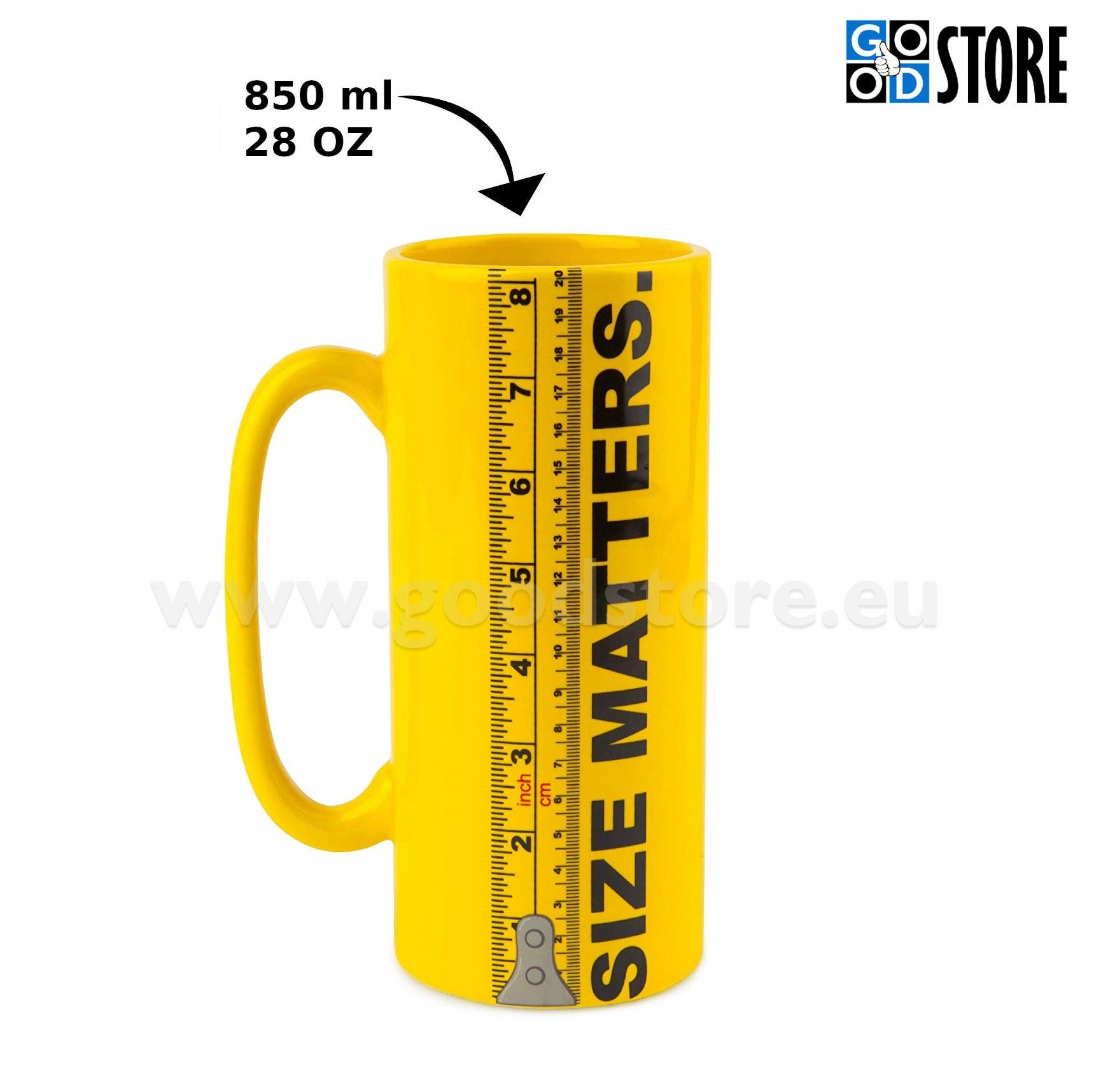 Tass, "Size Matters" sanga ja tollipulgaga, keraamiline, stiilne