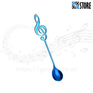 Teelusikas, noodivõtmega, läikiv sinine, metalne