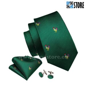 Esinduslik lipsu komplekt, tikitud värviliste kukkedega