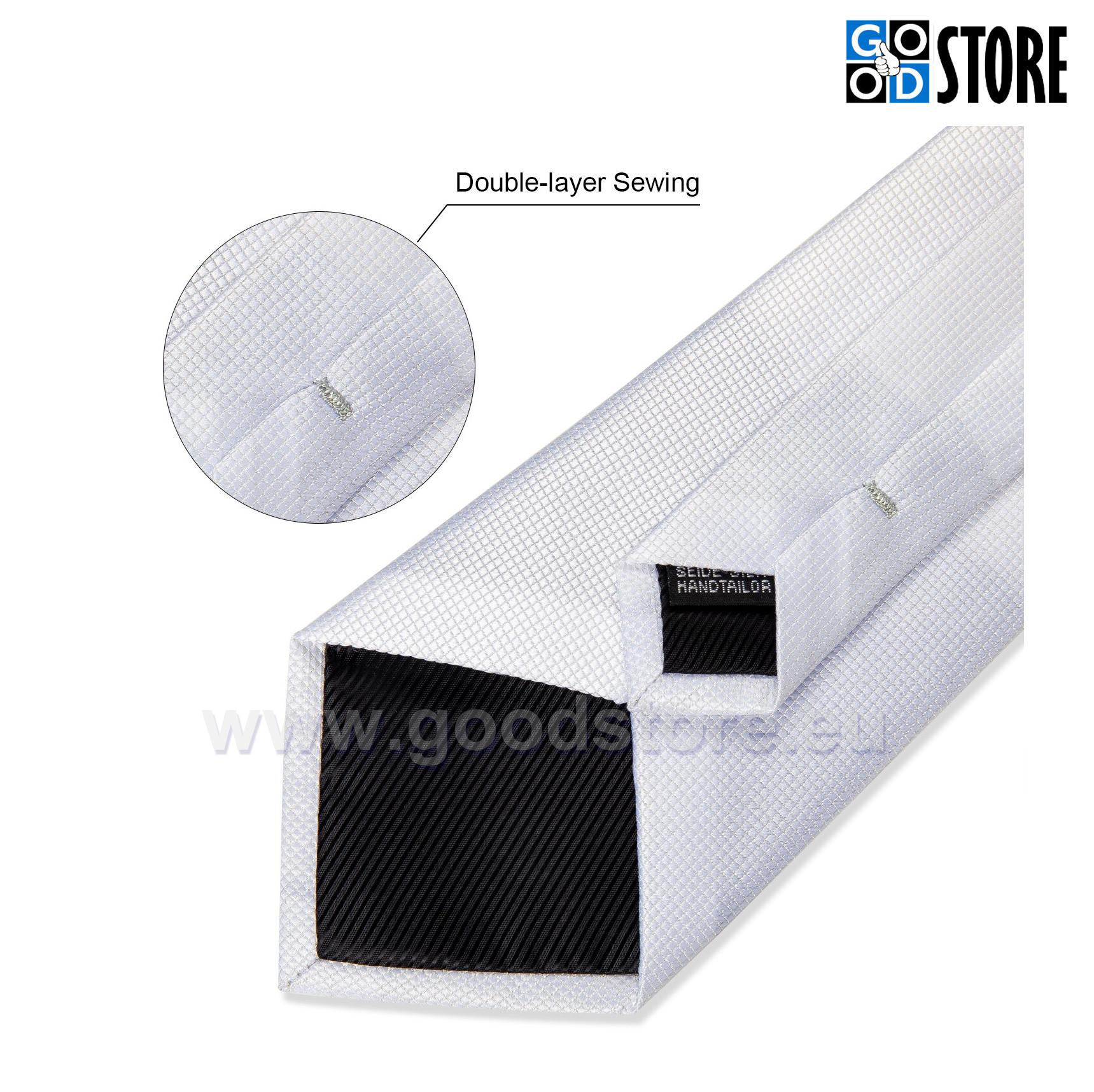 Esinduslik lipsu komlekt, N0341-soliidne valge-GoodStore