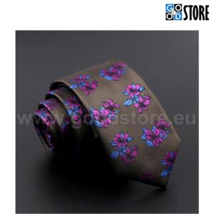 Single Necktie, Brown_Floral_Narrow GoodStoreEU