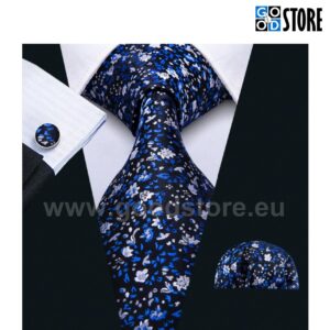 The Set of Necktie, N5035 sinimustvalge lillelise mustriga GoodStore