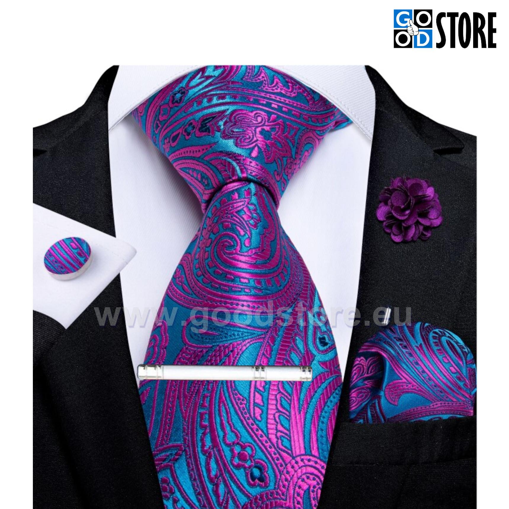 Luksuslik lipsu komlekt, N1622-sinine-fucksia-clip-GoodStore