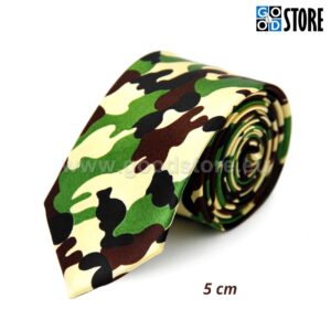 Kaitsevärvides kitsas vabaaja lips, roheline laiguline JST059