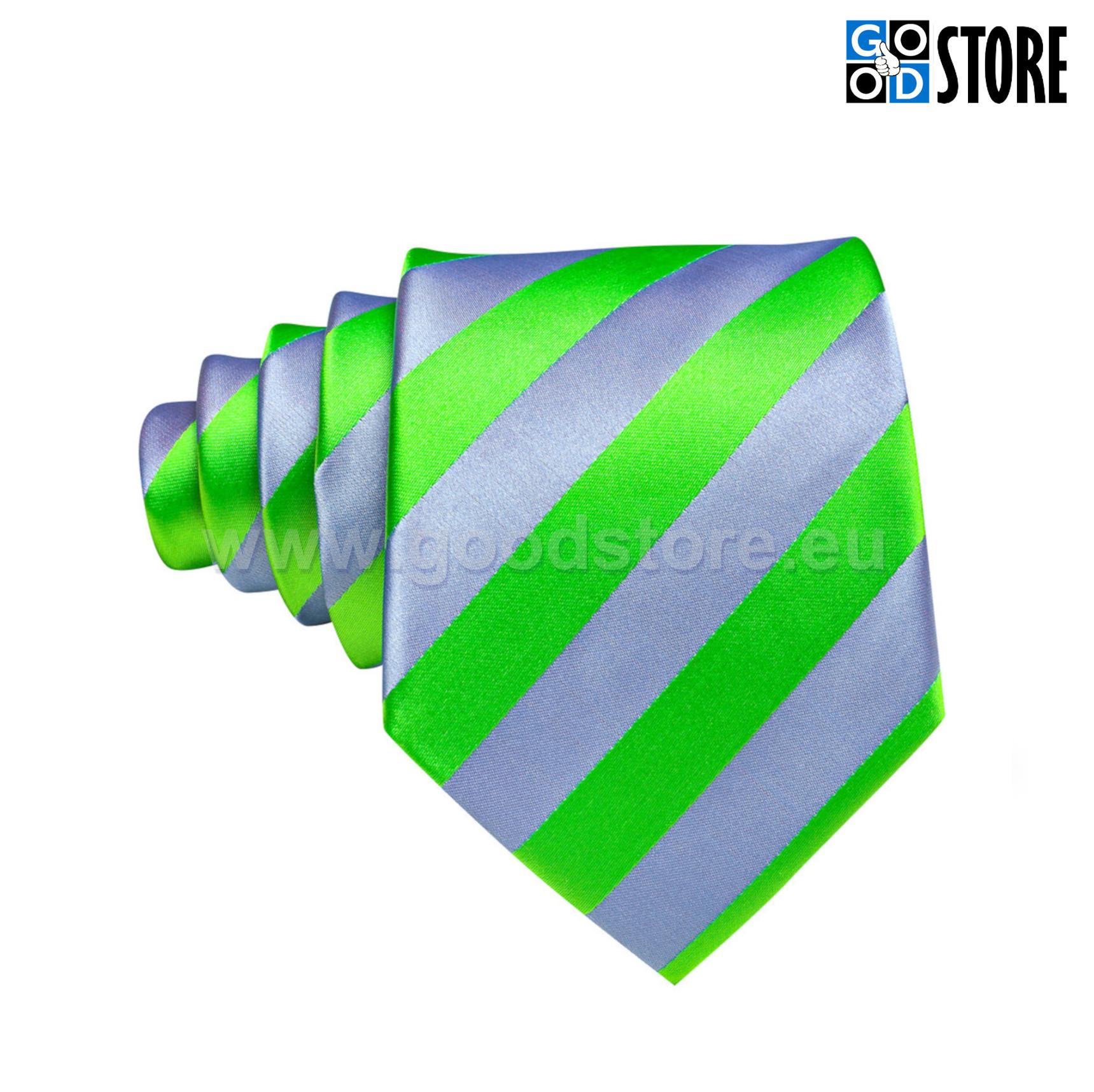 Neoonrohelise triibuline nooruslik lipsu komplekt