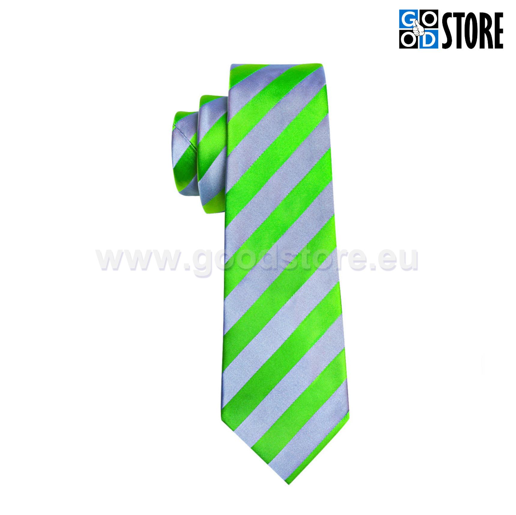 Neoonrohelise triibuline nooruslik lipsu komplekt